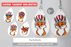 Earring Fox Patriotic Product Image 1
