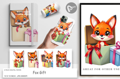 Digital Paper Fox Gift Product Image 1
