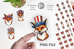 Fox Patriotic Sticker Product Image 1