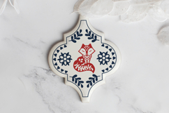 Scandinavian Arabesque Fox Ornament | Christmas SVG Product Image 3