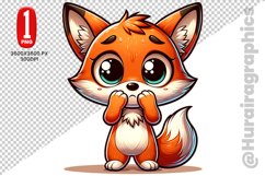 Cute Fox Clipart - PNG File Product Image 1