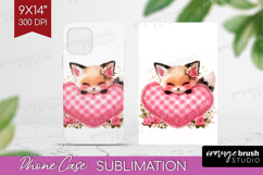 Fox Valentine Phone Case PNG Cute Valentines Day Case PNG Product Image 1