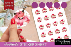 Fox Valentine Round Sticker Cute Valentines Day Printable Product Image 1