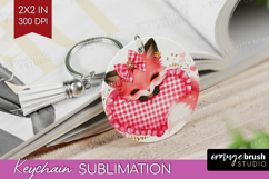 Fox Valentine Keychain PNG Cute Valentines Day Keychain Product Image 1