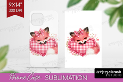 Fox Valentine Phone Case PNG Cute Valentines Day Case PNG Product Image 1