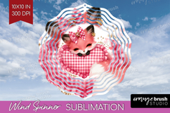Fox Valentine Wind Spinner Sublimation PNG Cute Valentines Product Image 1