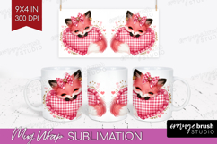 Fox Valentine Mug Wrap Cute Valentines Day Mug PNG Product Image 1