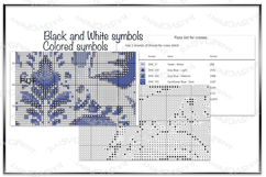 Fox Cross Stitch Pattern Digital Download PDF. Blue Animal Product Image 2