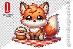 Cute Fox Clipart - PNG File Product Image 1
