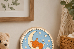 Fox Baby Name Sign SVG | Woodland Nursery Door Sign Product Image 3