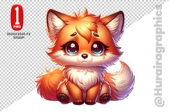 Cute Fox Clipart - PNG File Product Image 1