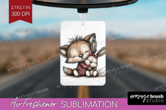 Fox and Bunny Valentine Air Freshener PNG Whimsical Animal Product Image 1