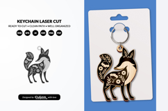 Cute Fox Keychain SVG | Floral Animal Laser Cut File Product Image 2