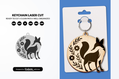 Cute Fox Keychain SVG | Floral Animal Laser Cut File Product Image 1