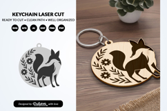 Cute Fox Keychain SVG | Floral Animal Laser Cut File Product Image 2