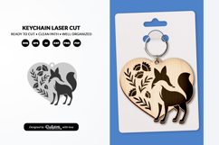 Cute Fox Keychain SVG | Floral Animal Laser Cut File Product Image 2