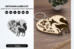 Cute Fox Keychain SVG | Floral Animal Laser Cut File Product Image 1
