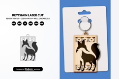 Cute Fox Keychain SVG | Floral Animal Laser Cut File Product Image 1