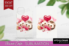 Fox and Hedgehog Valentine Phone Case PNG Cute Valentines Product Image 1