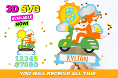 Fox on Bike Topper 3D SVG Product Image 1