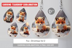 Earring teardrop Fox Christmas Product Image 1