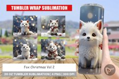 Tumbler Sublimation Fox Christmas Product Image 1