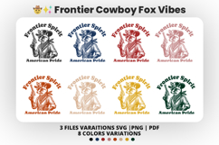Fox Cowboy SVG, Wild West Shirt Design, Rustic Cowboy SVG, Frontier Spirit SVG, Western Animal Clipart, American Pride SVG, Cowboy Fox PNG, Country Western Design, Rodeo Shirt SVG, Rustic Fox T-shirt Design