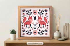 Fox Folk art Layered Shadow Box Product Image 1