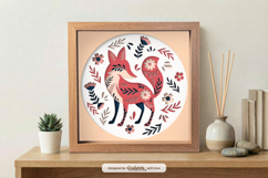 Fox Folk art Layered Shadow Box Product Image 1