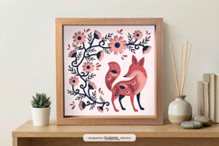 Fox Folk art Layered Shadow Box Product Image 1