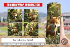 Tumbler Sublimation Wrap Fox in Summer Forest Product Image 1