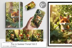 Digital Paper Fox in Summer Forest Product Image 1