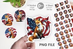 Fox 4th of July Sticker Product Image 1