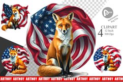 Fox 4th of July Clipart Product Image 1