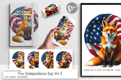 Digital Paper Fox 4th of July Product Image 1