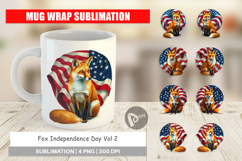 Mug Wrap Fox 4th of July Product Image 1