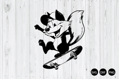 Fox on Skateboard SVG, Cute Fox SVG, Funny Smiling Fox SVG Product Image 1