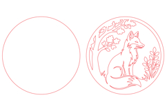 Fox Round Laser Cut SVG | Woodland Fox Wall Art Product Image 2