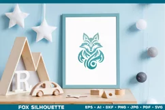 Symbolic Tribal Fox Silhouette SVG Design. Tattoo Fox SVG Product Image 4
