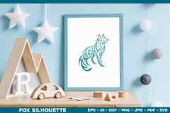Symbolic Tribal Fox Silhouette SVG Design. Tattoo Fox SVG Product Image 4