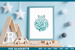 Symbolic Tribal Fox Silhouette SVG Design. Tattoo Fox SVG Product Image 4