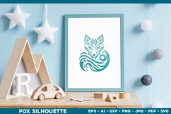 Symbolic Tribal Fox Silhouette SVG Design. Tattoo Fox SVG Product Image 4