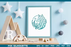 Symbolic Tribal Fox Silhouette SVG Design. Tattoo Fox SVG Product Image 4