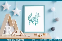 Symbolic Tribal Fox Silhouette SVG Design. Tattoo Fox SVG Product Image 4