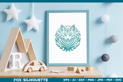 Symbolic Tribal Fox Silhouette SVG Design. Tattoo Fox SVG Product Image 4