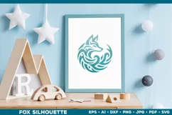 Symbolic Tribal Fox Silhouette SVG Design. Tattoo Fox SVG Product Image 4