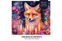 Fox Tumbler Wrap  Watercolor Fox Tumbler Sublimation Design