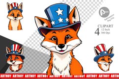 Fox Patriotic Clipart Product Image 1