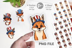 Fox Patriotic Sticker Product Image 1