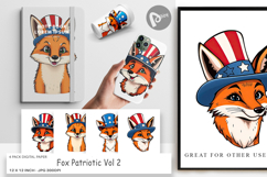 Digital Paper Fox Patriotic Product Image 1